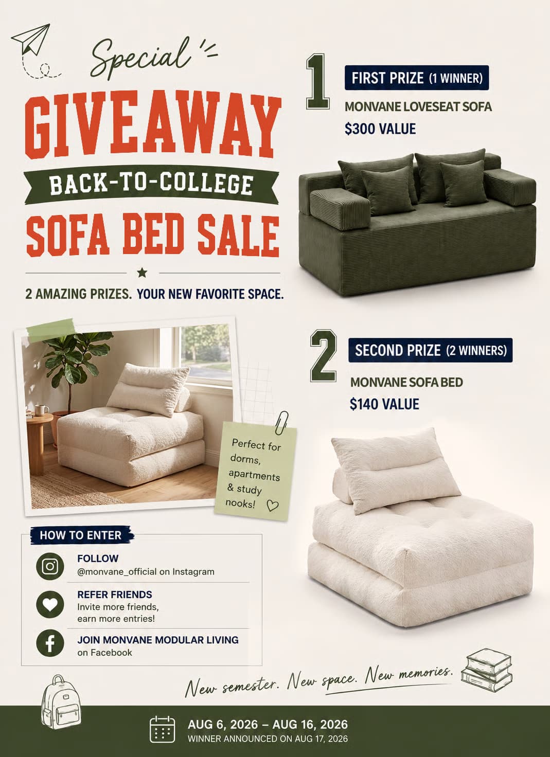 Back-to-College Small-Space Living Giveaway giveaway prize
